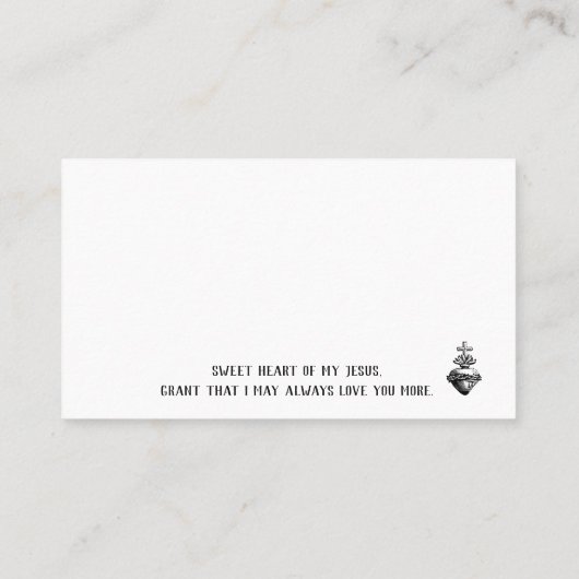Heilig Hart van Jezus vraagt Kaarten Visitekaartje (Achterkant)