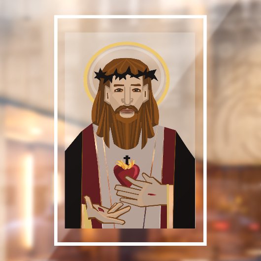 Heilig Hart van Jezus Window Cling Raamsticker (Vel 2)
