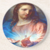 Heilig hart van Jezus Zandsteen Onderzetter (Voorkant)