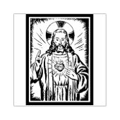 Heilig Hart van Jezus Zegen Ikoon Rubberstempel (Afrduk)