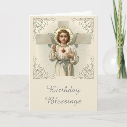 Heilig Hart van Kind Jezus met Kruis Kaart (Voorkant)