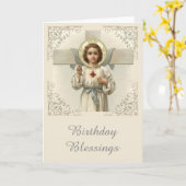 Heilig Hart van Kind Jezus met Kruis Kaart (Gele Bloem)