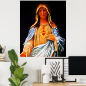 Heilig hart van Maagd Mary Poster (Thuiskantoor)