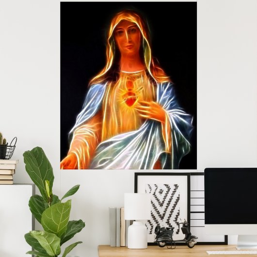 Heilig hart van Maagd Mary Poster (Thuiskantoor)