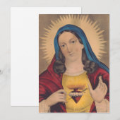 Heilig Hart van Maria Feestdagenkaart (Voorkant / Achterkant)