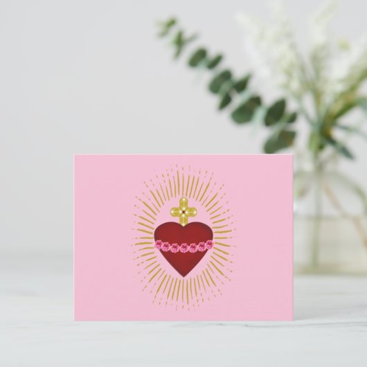 Heilig Hart van Maria Onbevlekte Hart Icoon Briefkaart (Staand voorkant)