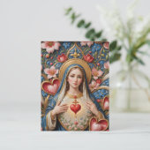 Heilig Hart van Maria Religieus Briefkaart (Staand voorkant)