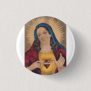 Heilig Hart van Maria Ronde Button 3,2 Cm