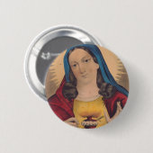 Heilig Hart van Maria Ronde Button 5,7 Cm (Voorkant /achterkant)