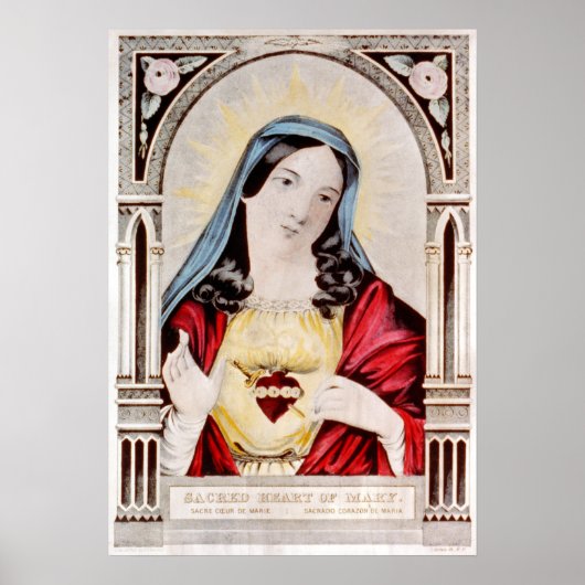 Heilig hart van Mary - 1856 Poster (Voorkant)