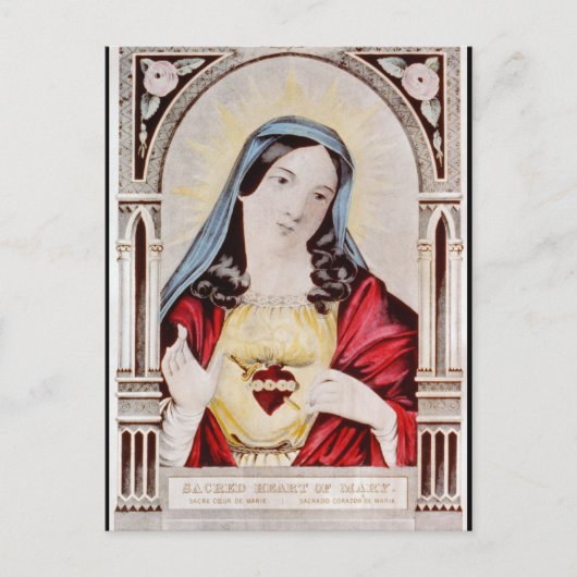 Heilig hart van Mary Briefkaart (Voorkant)