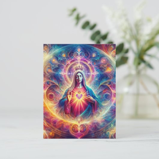 Heilig hart van Mary Briefkaart (Staand voorkant)