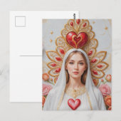 Heilig hart van Mary Briefkaart (Voorkant / Achterkant)