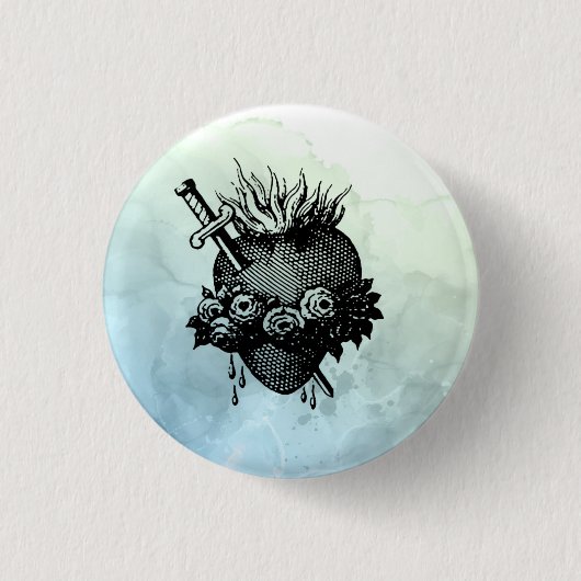 Heilig hart van Mary Ronde Button 3,2 Cm (Voorkant)