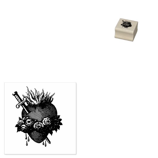 Heilig hart van Mary Rubberstempel (Gestempeld)