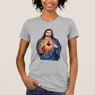 Heilig Hart Vintage Gravure Religieus Vector De T-shirt