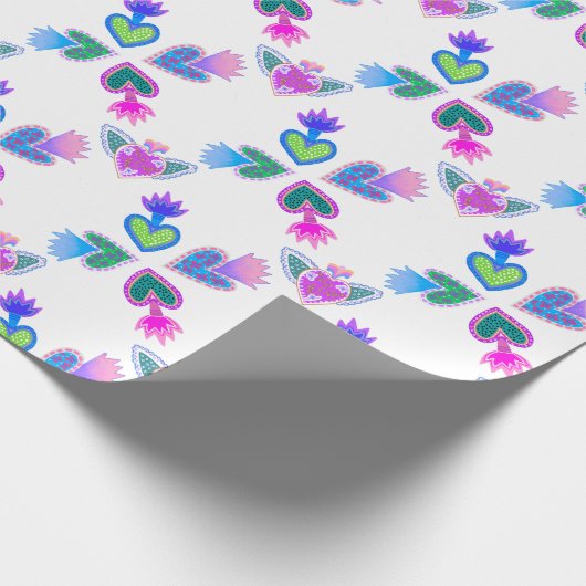 Heilig Hart Witte Decoupage Craft Gift Cadeaupapier (Hoek)