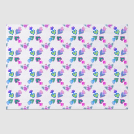 Heilig Hart Witte Decoupage Craft Gift Tissuepapier (Voorkant)