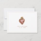 Heilig Hartcrest | Monogram RSVP | Maaltijdopties (Achterkant)