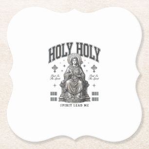 Heilig Heilig Vintage Gravure Religieus Shirt Ontw Kartonnen Onderzetters