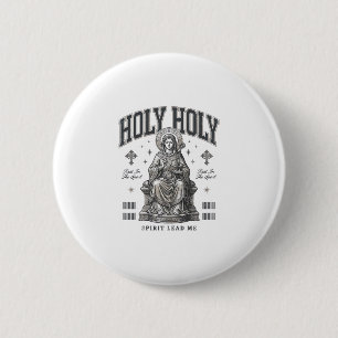 Heilig Heilig Vintage Gravure Religieus Shirt Ontw Ronde Button 5,7 Cm