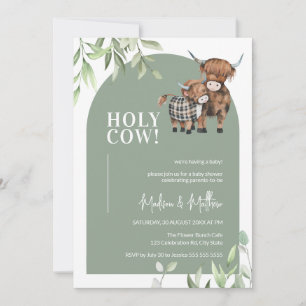 Heilig Koe Grieks Boerderij Hoogland Baby shower Kaart
