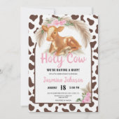 Heilig Koe Rustisch Baby shower Kaart (Voorkant)