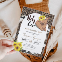 Heilig Koe Rustisch Western zonnebloem Baby shower