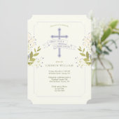 Heilig Kruis Eerste Heilige Communie Blauw Kaart (Staand voorkant)