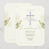 Heilig Kruis Eerste Heilige Communie Blauw Kaart (Voorkant / Achterkant)