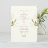 Heilig Kruis Eerste Heilige Communie Roze Kaart (Staand voorkant)