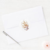 Heilig Kruis en Cupido Christelijk Ronde Sticker (Envelop)