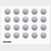Heilig Kruis en Gebed Ronde Sticker (Vel)
