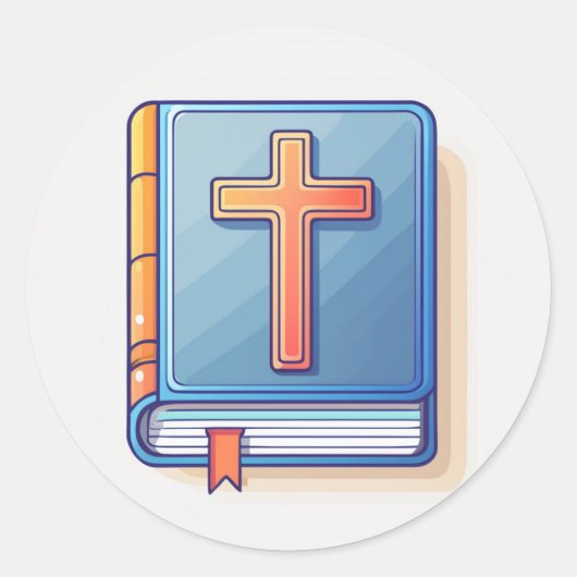 Heilig Kruis en Gebed Ronde Sticker (Voorkant)