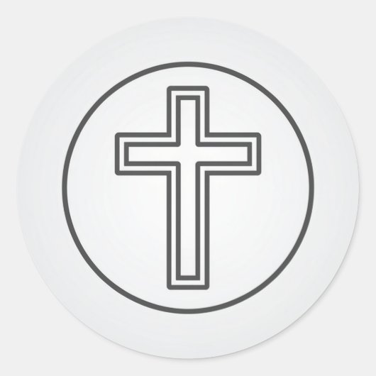 Heilig Kruis en Gebed Ronde Sticker (Voorkant)