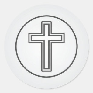 Heilig Kruis en Gebed Ronde Sticker