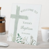 Heilig Kruis groen Doop Reclamebord Met Voetstuk (Insitu)