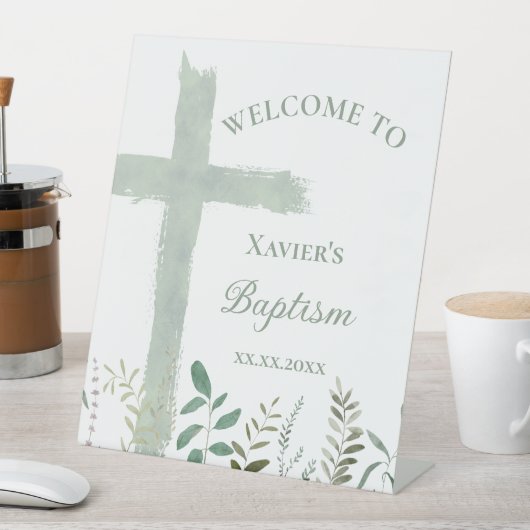 Heilig Kruis groen Doop Reclamebord Met Voetstuk (Insitu)