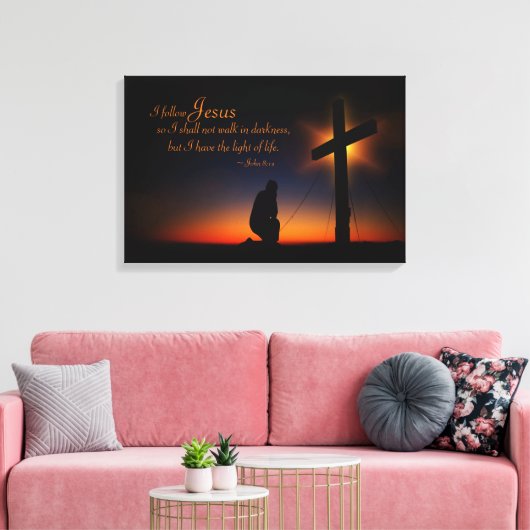 Heilig Kruis op zonsondergang (Personaliseren) Canvas Afdruk (Insitu (Woonkamer))