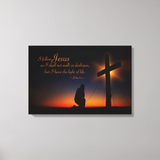 Heilig Kruis op zonsondergang (Personaliseren) Canvas Afdruk (Voorkant)