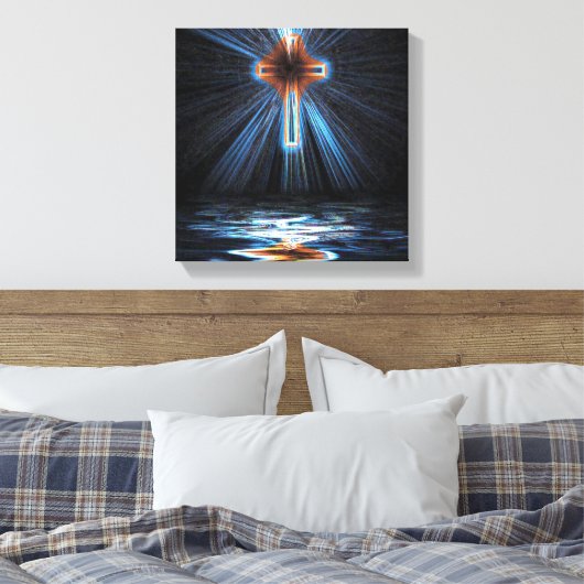 Heilig Kruis weerspiegeld in het water Canvas Afdruk (Insitu (Slaapkamer))