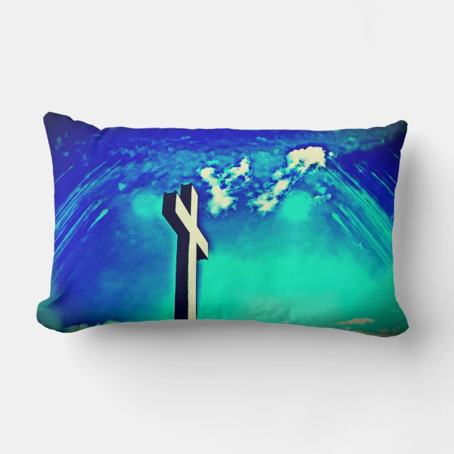 Heilig Kruisblauw Sierkussen Aarde Kussen (Voorkant)