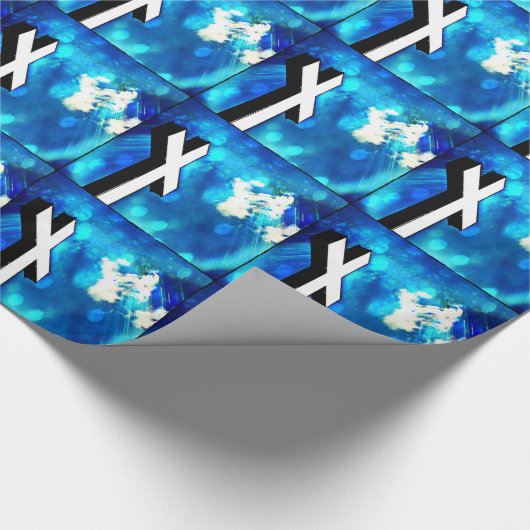 Heilig Kruisblauw-skruitpapier Cadeaupapier (Hoek)