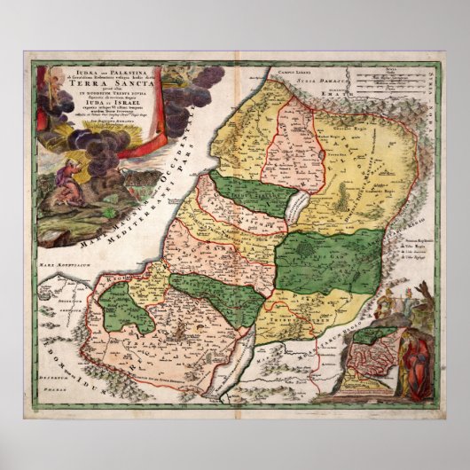 Heilig Land en de stammen van Israël. Map Poster (Voorkant)