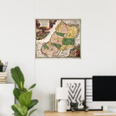 Heilig Land en de stammen van Israël. Map Poster (Thuiskantoor)