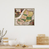 Heilig Land en de stammen van Israël. Map Poster (Keuken)