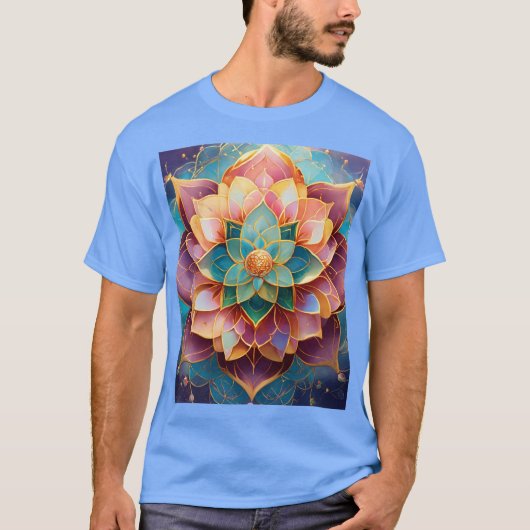 Heilig Lotus en Kosmisch DNA Abstract Art T-Shirt (Voorkant)