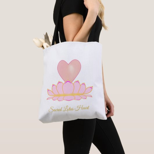 Heilig Lotus Hart Canvas tas (Dichtbij)