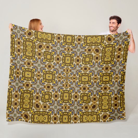 Heilig Maya Goud Topaz Patroon Quilt Fleece Deken (In situ)
