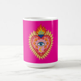 Heilig Mexicaans Hart met Beschermend Oog en Vlam Koffiemok